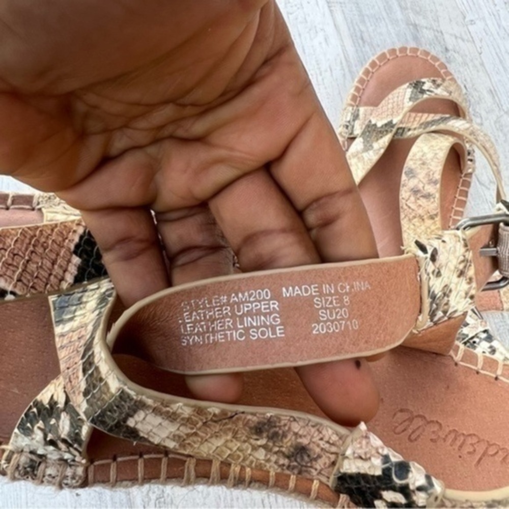 Madewell Snake Print Espadrille Platform Sandals - Beige/Tan/Black - Picture 10 of 13